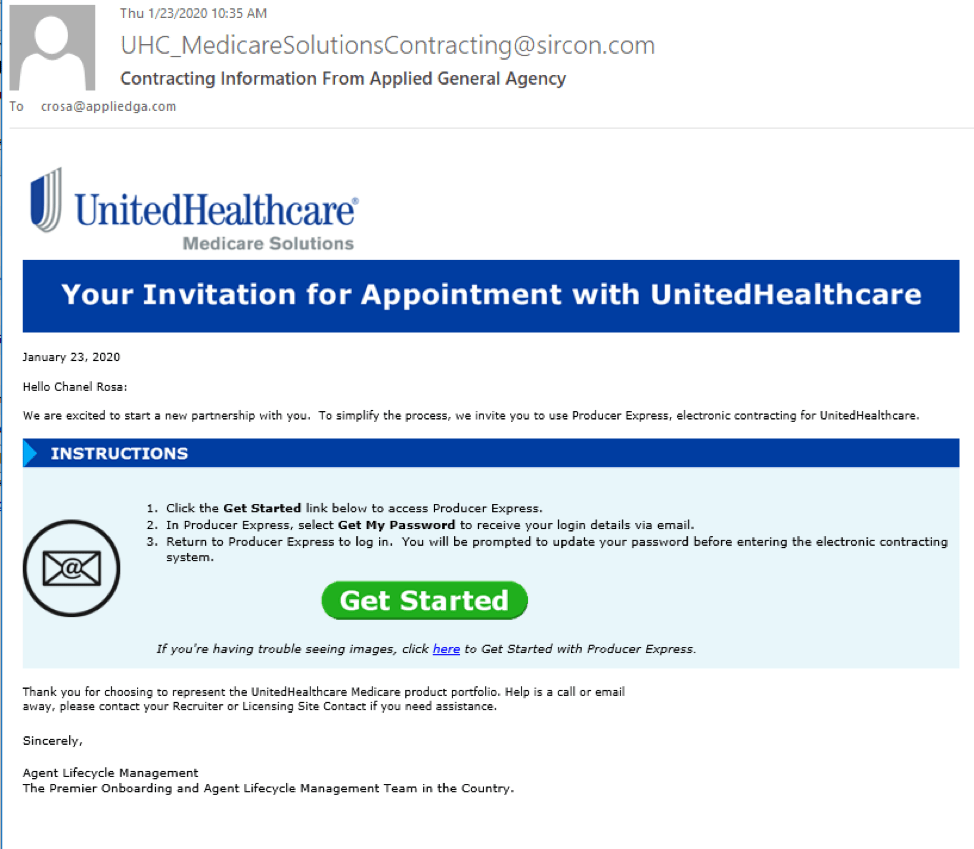United Health Care: Invitation